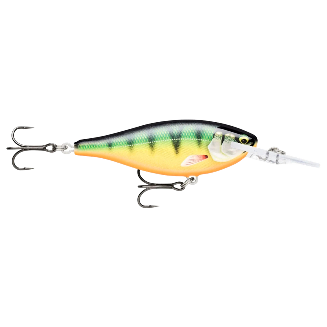 Rapala Shad Rap Elite Vaappu 5.5cm 7g Gilded Perch sivulta, pää oikealla