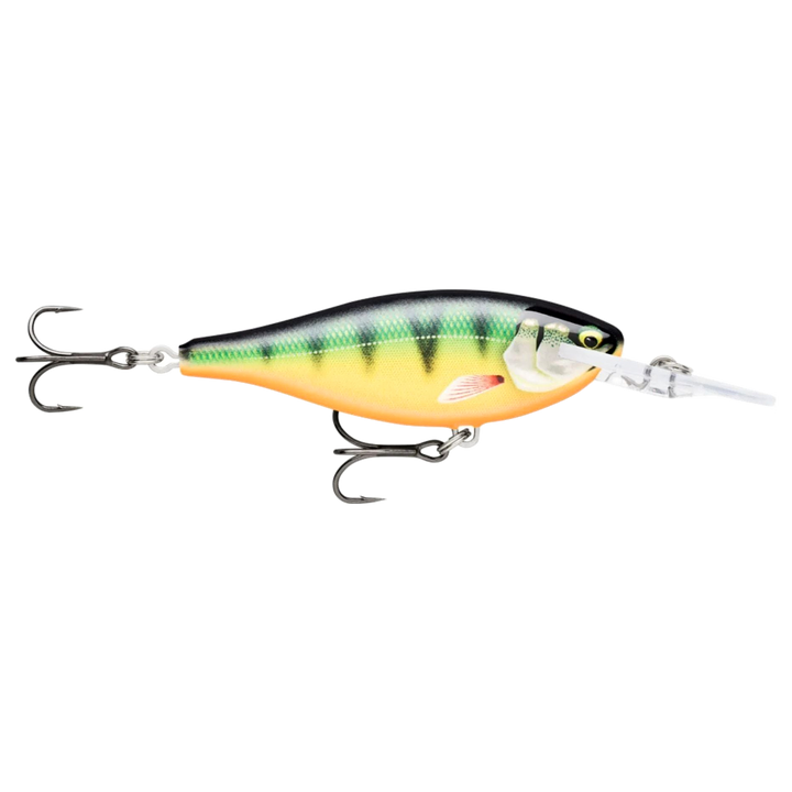 Rapala Shad Rap Elite Vaappu 5.5cm 7g Gilded Perch sivulta, pää oikealla