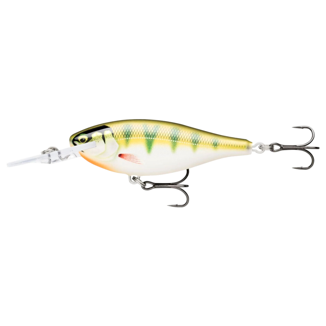 Rapala Shad Rap Elite Vaappu 5.5cm 7g Gilded Yellow Perch sivulta, pää vasemmalla