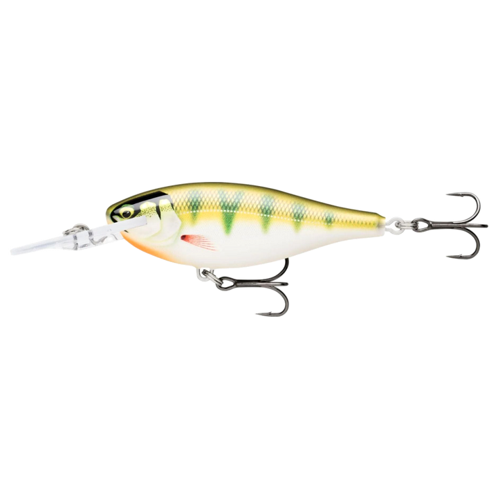 Rapala Shad Rap Elite Vaappu 5.5cm 7g Gilded Yellow Perch sivulta, pää vasemmalla
