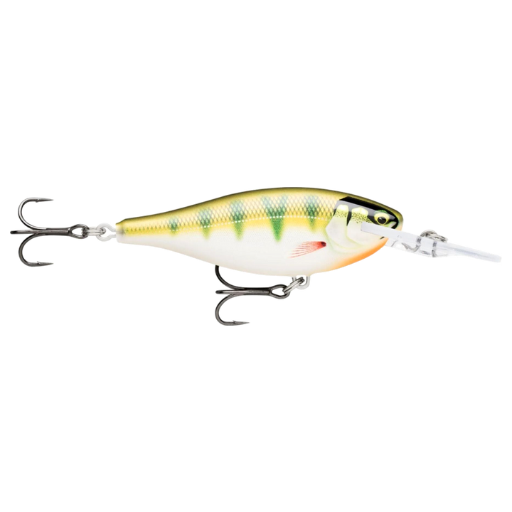 Rapala Shad Rap Elite Vaappu 5.5cm 7g Gilded Yellow Perch sivulta, pää oikealla