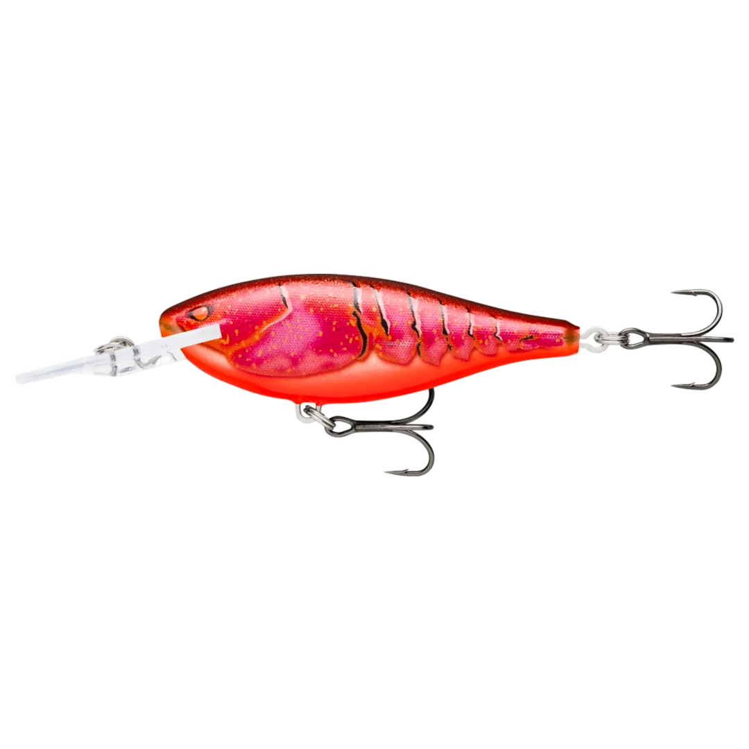 Rapala Shad Rap Elite Vaappu 5.5cm 7g Plated Evil sivulta, pää vasemmalla
