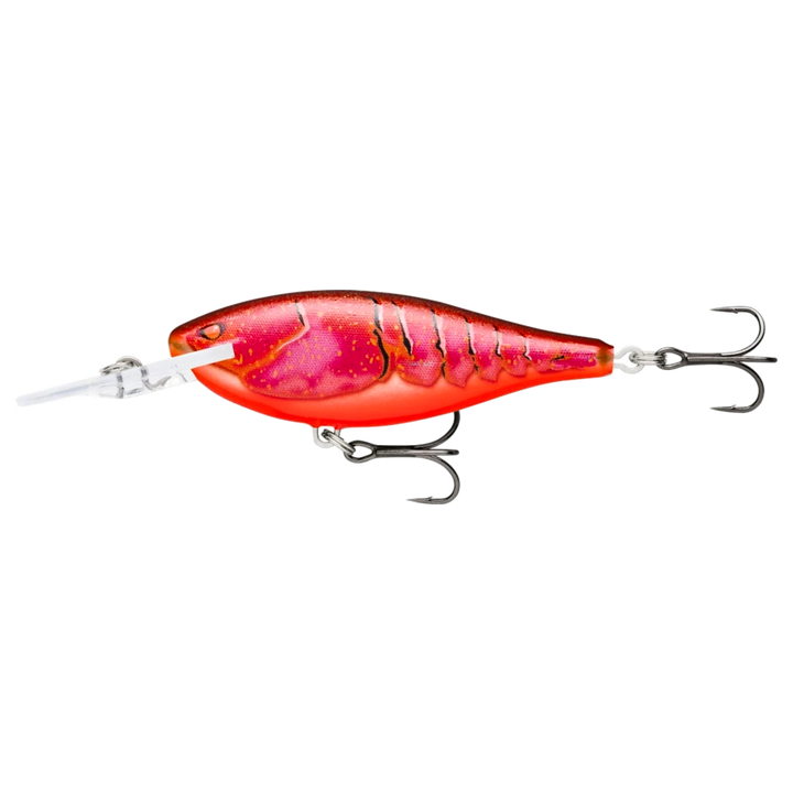 Rapala Shad Rap Elite Vaappu 5.5cm 7g Plated Evil sivulta, pää vasemmalla