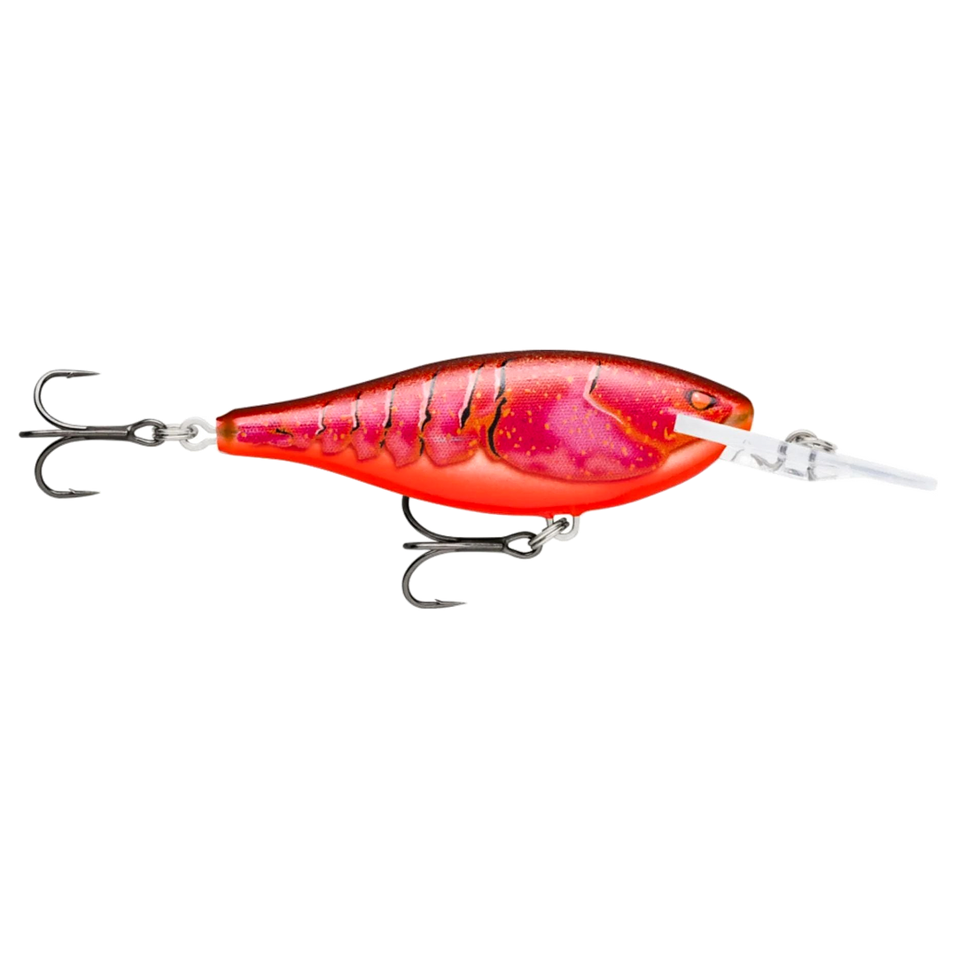 Rapala Shad Rap Elite Vaappu 5.5cm 7g Plated Evil sivulta, pää oikealla