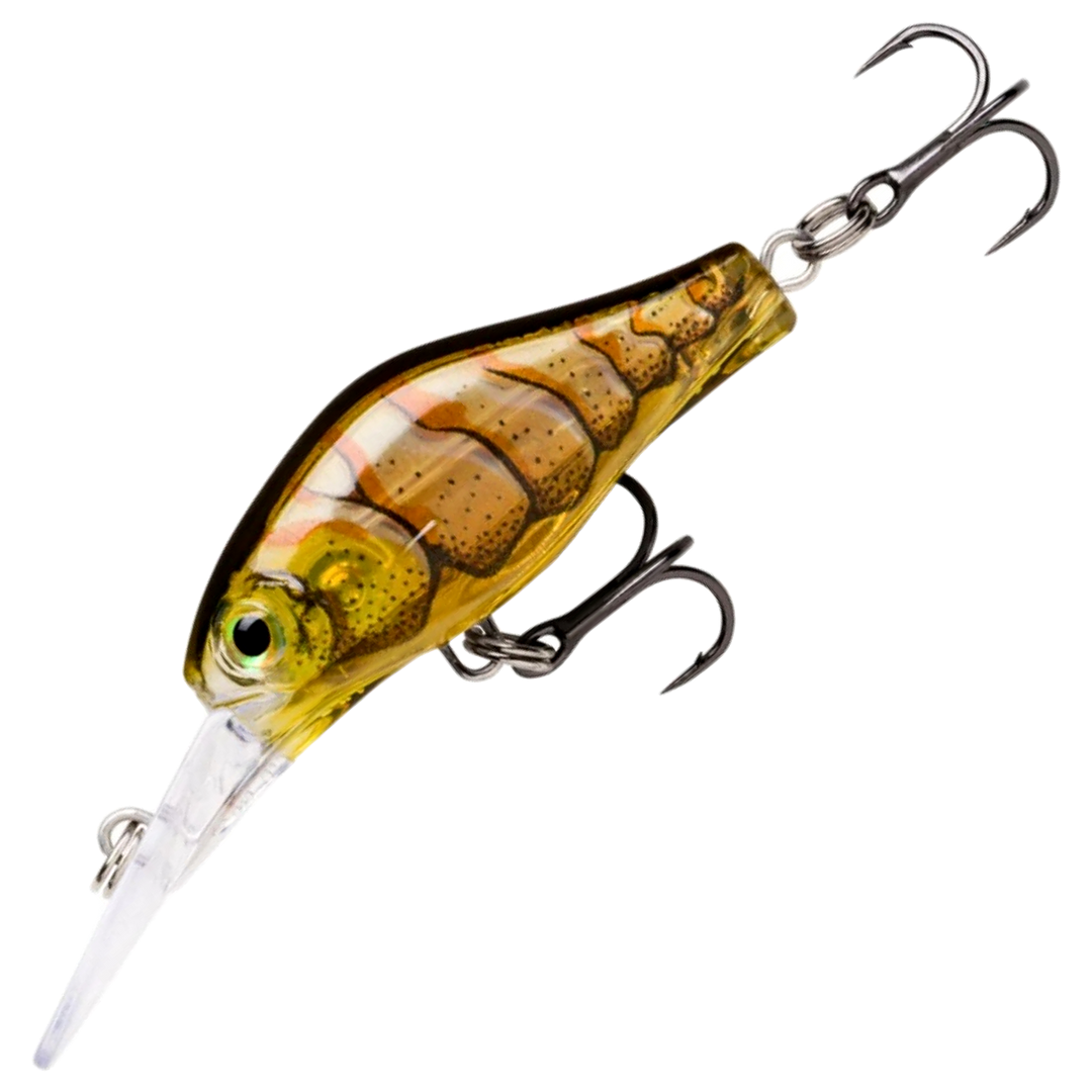 Rapala Shadow Rap Fat Jack Kelluva Vaappu 4cm 4g, väri Ghost Prawn: ruskea selkä, tummat raidat ja kullanruskea kylki