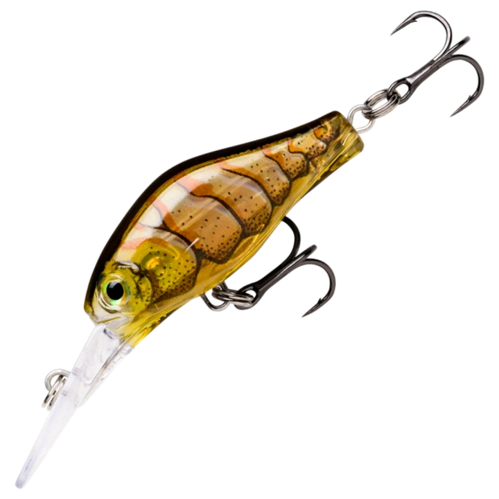 Rapala Shadow Rap Fat Jack Kelluva Vaappu 4cm 4g, väri Ghost Prawn: ruskea selkä, tummat raidat ja kullanruskea kylki