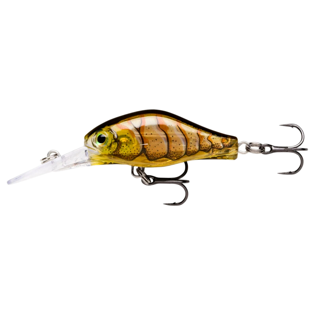 Rapala Shadow Rap Fat Jack Kelluva Vaappu 4cm 4g Ghost Prawn sivulta, pää vasemmalla