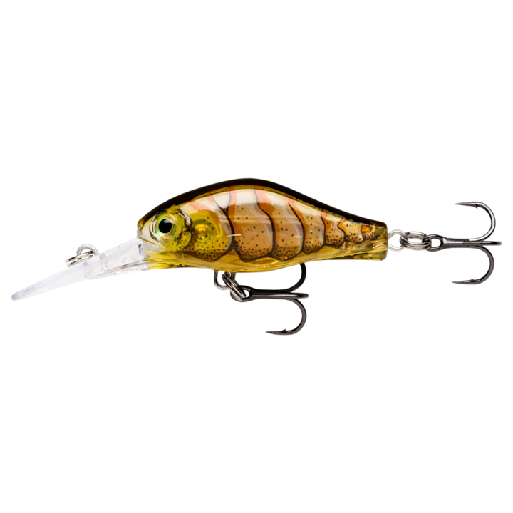 Rapala Shadow Rap Fat Jack Kelluva Vaappu 4cm 4g Ghost Prawn sivulta, pää vasemmalla