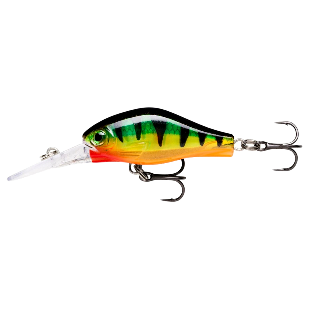 Rapala Shadow Rap Fat Jack Kelluva Vaappu 4cm 4g Perch sivulta, pää vasemmalla