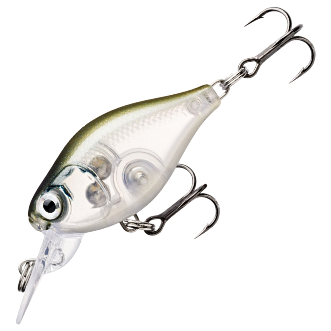 Rapala X-Light Crank Mid Runner Kelluva Vaappu 3,5cm 4g, väri Ghost Shiner (GHSH): harmaa selkä ja läpikuultava runko