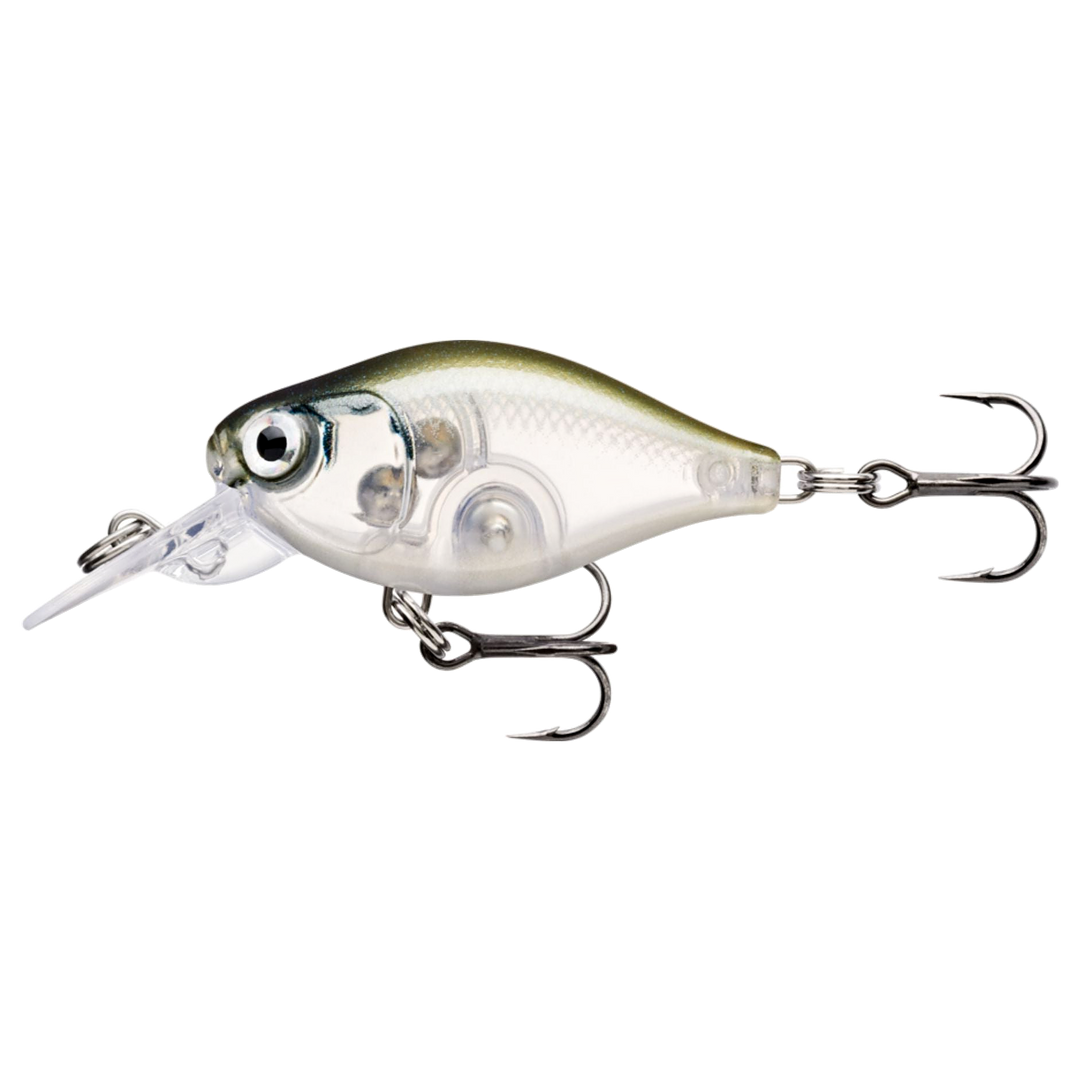Rapala X-Light Crank Mid Runner Kelluva Vaappu 3,5cm 4g Ghost Shiner (GHSH) sivulta, pää vasemmalla