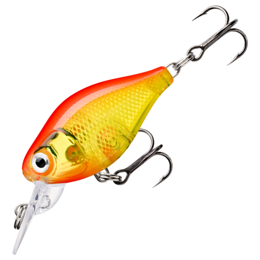Rapala X-Light Crank Mid Runner Kelluva Vaappu 3,5cm 4g, väri Gold Fluorescent Red (GFR): punaoranssi selkä