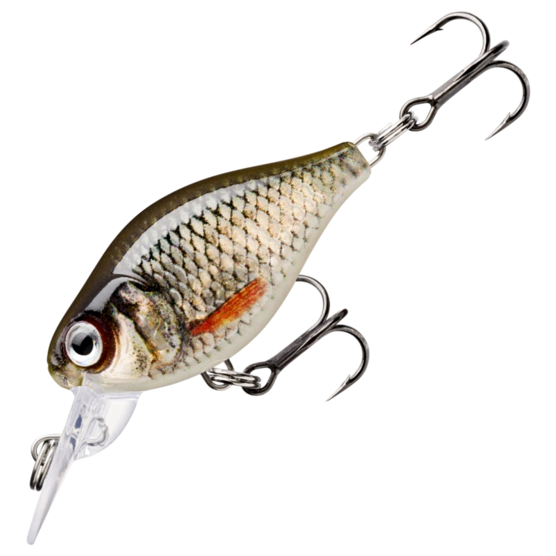 Rapala X-Light Crank Mid Runner Kelluva Vaappu 3,5cm 4g, väri Live Roach (ROL): tumma selkä ja hopeinen suomukuvio
