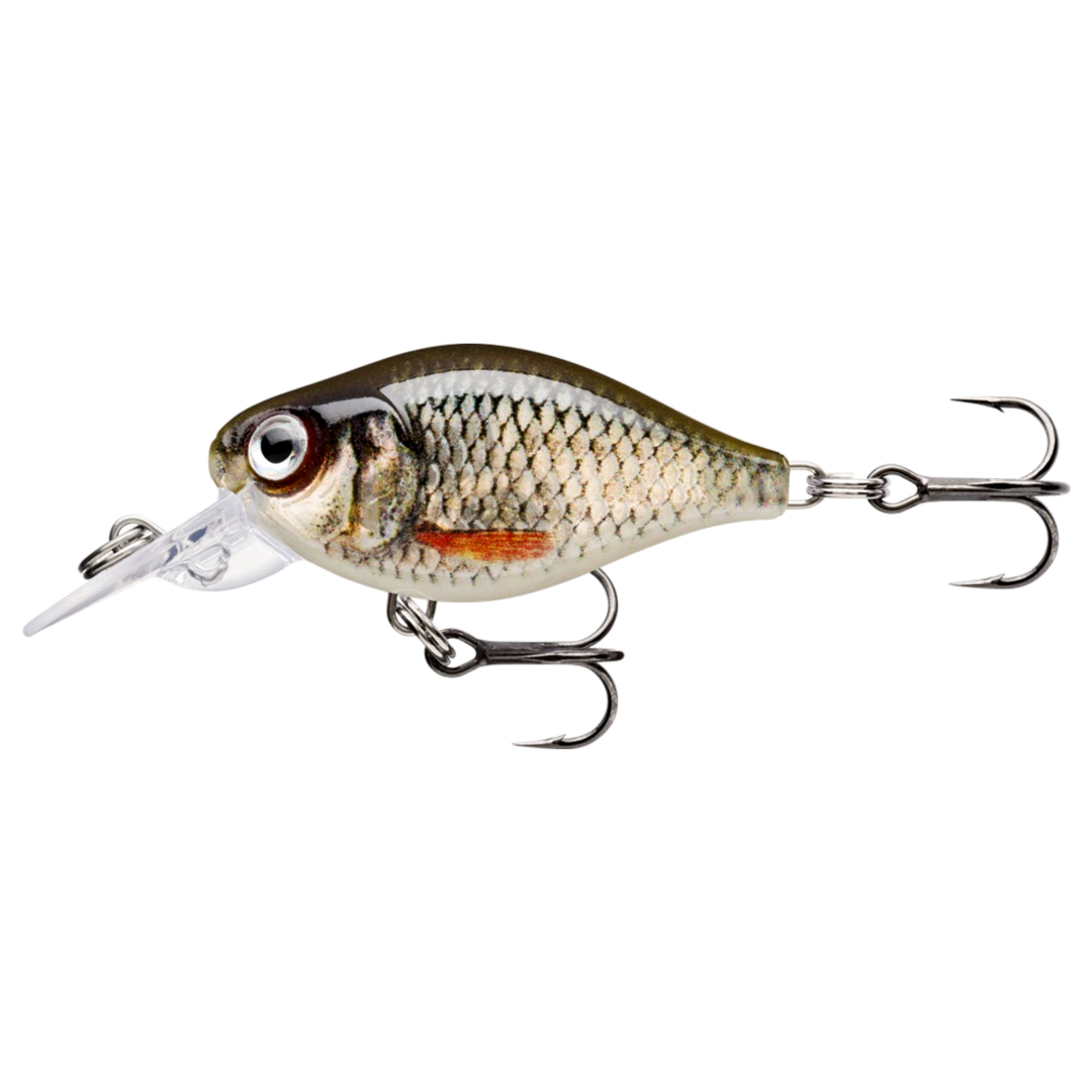 Rapala X-Light Crank Mid Runner Kelluva Vaappu 3,5cm 4g Live Roach (ROL) sivulta, pää vasemmalla