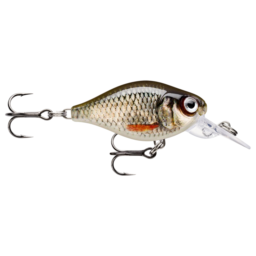 Rapala X-Light Crank Mid Runner Kelluva Vaappu 3,5cm 4g Live Roach (ROL) sivulta, pää oikealla