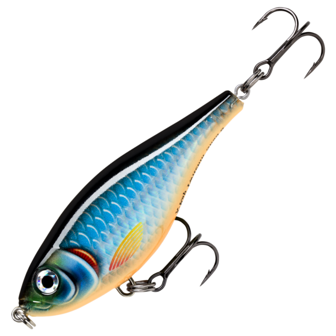Rapala X-Rap Twitchin´ Shad Vaappu 8cm 13g, väri BGH: musta selkä, sininen suomukuvio ja oranssi vatsa