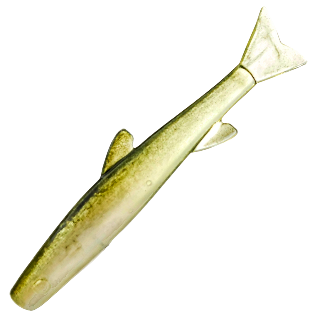 Ruthless Orka Small Fish Jigi 10cm, väri TR4: oliivinharmaa runko ja läpikuultava pyrstö