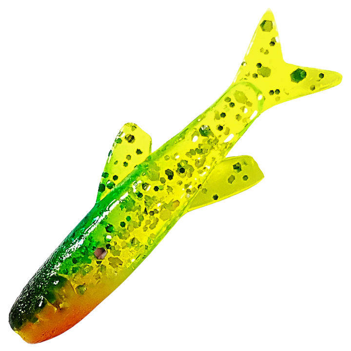 Ruthless Orka Small Fish Jigi 3cm, väri FB: vihreä selkä, kellanvihreä kylki ja oranssi vatsa