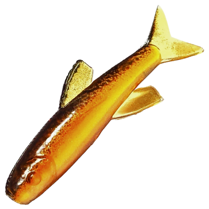 Ruthless Orka Small Fish Jigi 3cm, väri OB: ruskea selkä ja oranssinkeltainen kylki
