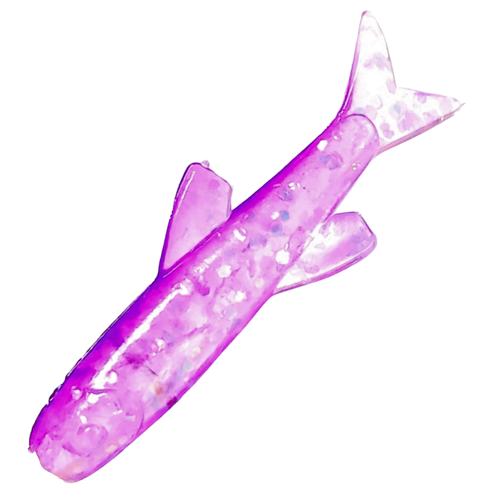 Ruthless Orka Small Fish Jigi 3cm, väri P: läpikuultava violetti runko ja hopeiset hileet