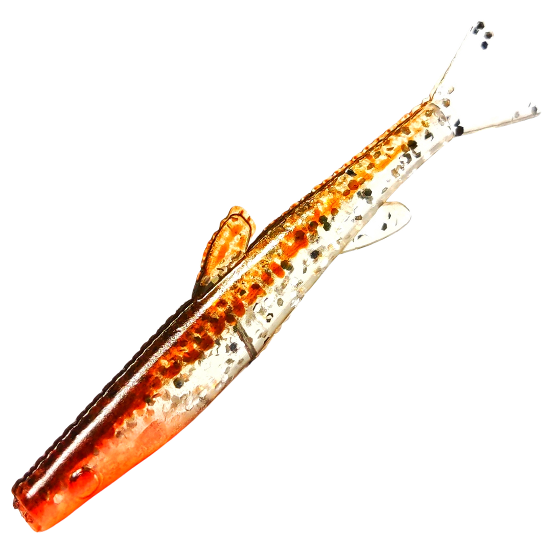Ruthless Orka Small Fish Jigi 5cm, väri TB: oranssi runko, mustat pilkut ja punainen pää