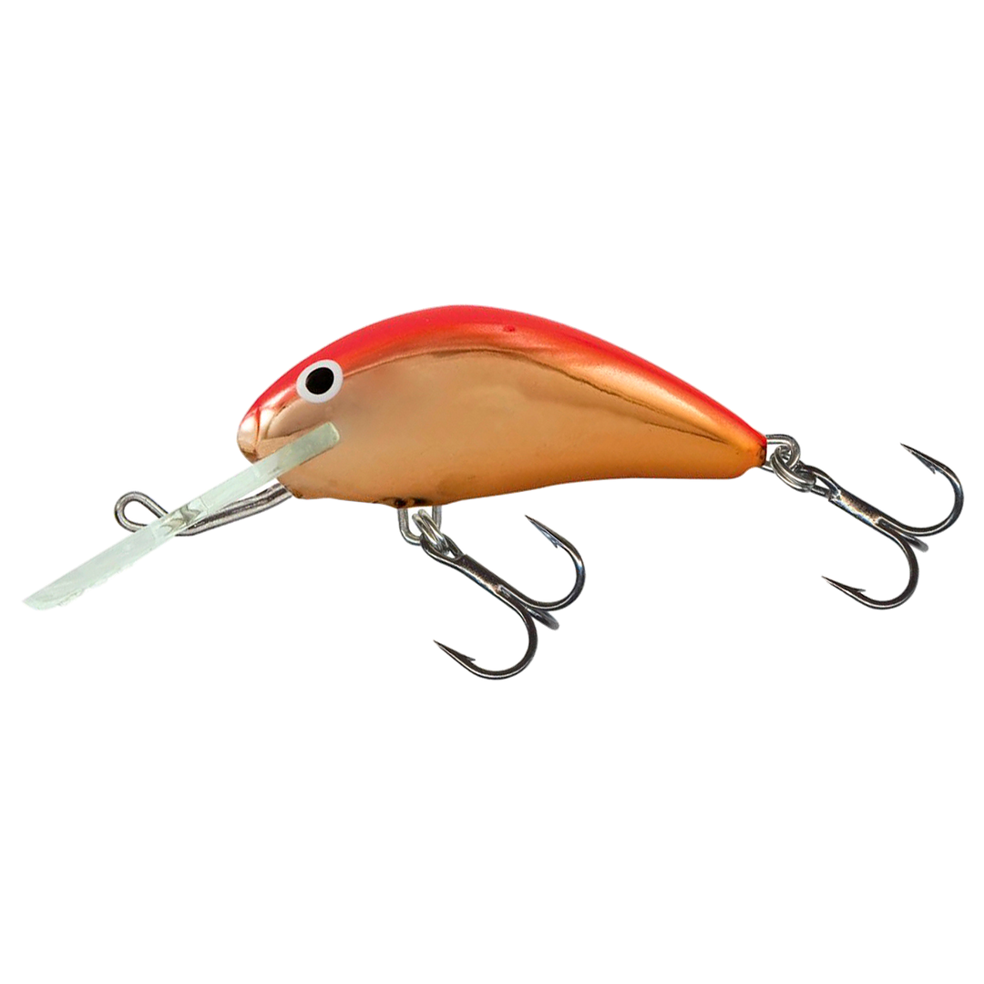 Salmo Hornet 4cm 3g Kelluva vaappu (GMO) Gold Metallic Orange sivulta, pää vasemmalla