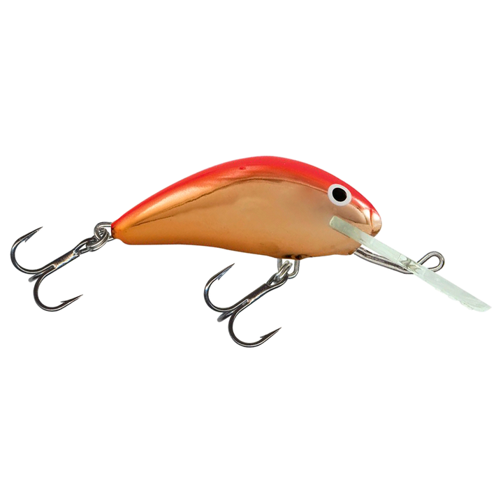 Salmo Hornet 4cm 3g Kelluva vaappu (GMO) Gold Metallic Orange sivulta, pää oikealla