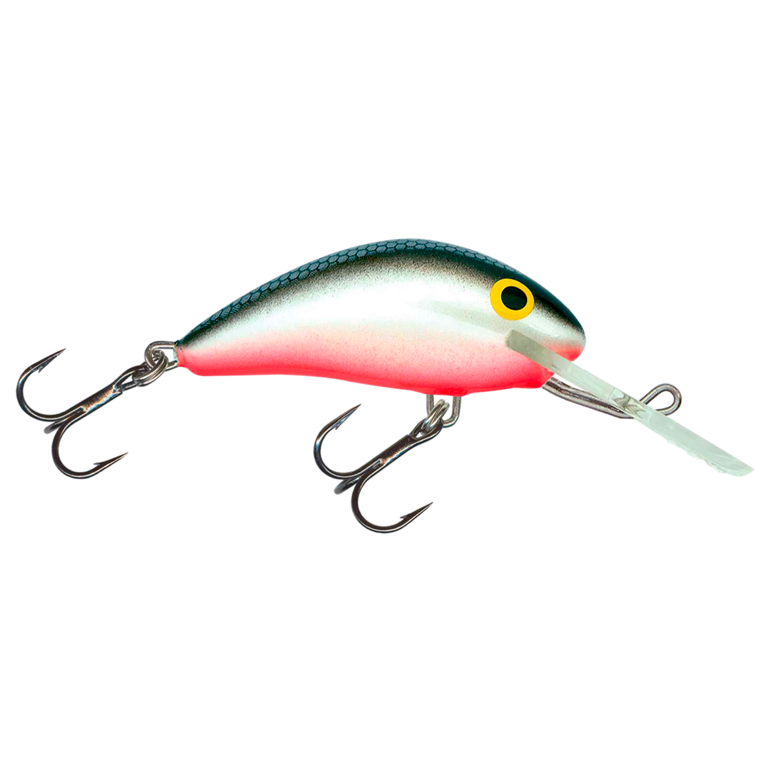Salmo Hornet 4cm 3g Kelluva vaappu (GRS) Grey Silver sivulta, pää oikealla