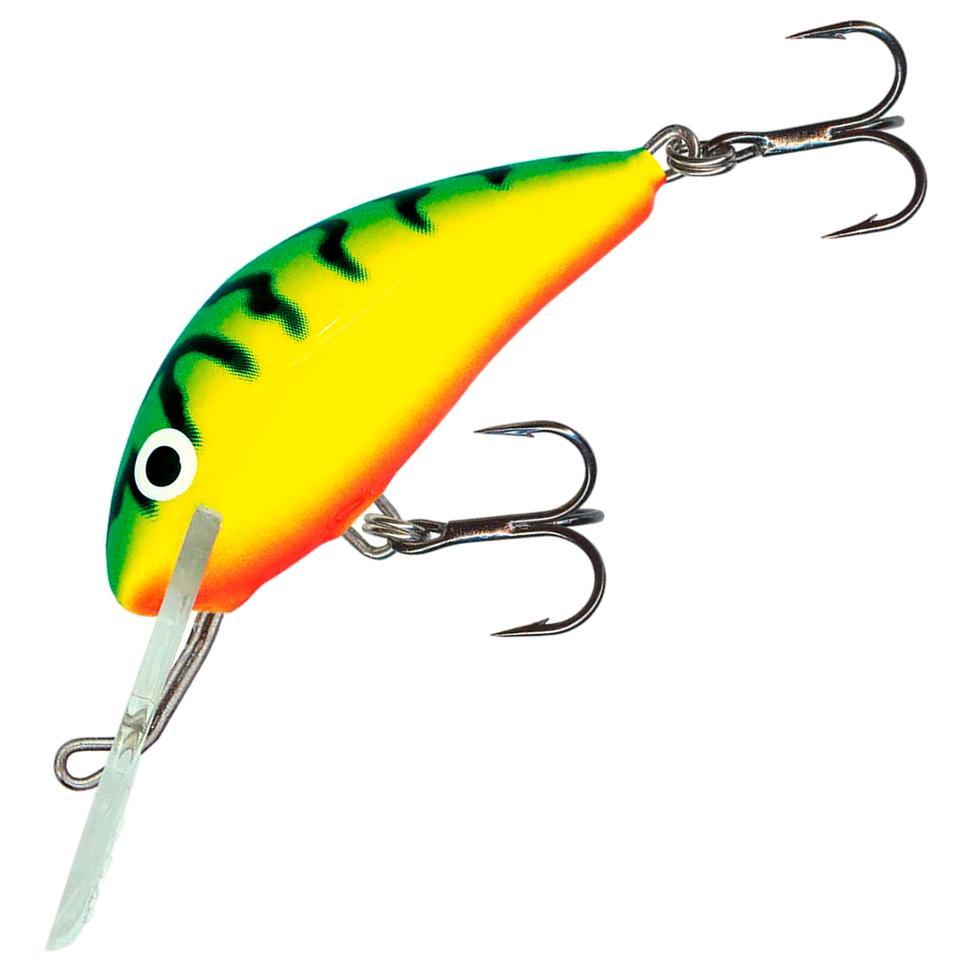 Salmo Hornet 4cm 3g Kelluva vaappu, väri (GRT) Green Tiger: vihreä selkä, mustat raidat ja keltainen kylki