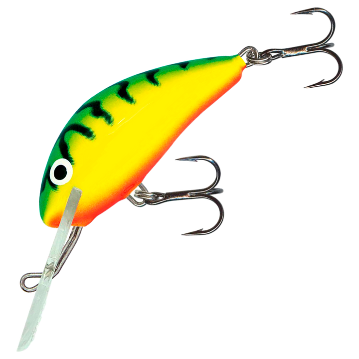 Salmo Hornet 4cm 3g Kelluva vaappu, väri (GRT) Green Tiger: vihreä selkä, mustat raidat ja keltainen kylki