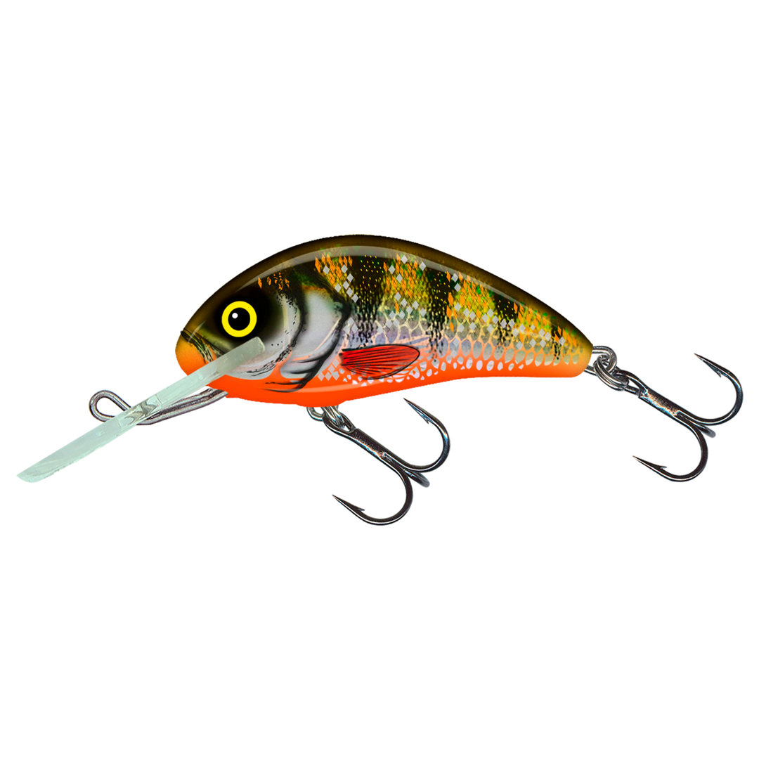 Salmo Hornet 4cm 3g Kelluva vaappu (NHP) North Holo Perch sivulta, pää vasemmalla