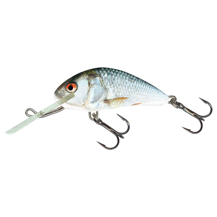 Salmo Hornet 4cm 3g Kelluva vaappu Real Dace (RDE) sivulta, pää vasemmalla