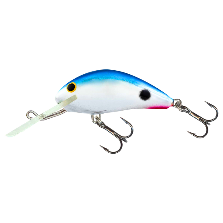 Salmo Hornet 4cm 3g Kelluva vaappu Red Tail Shiner sivulta, pää vasemmalla