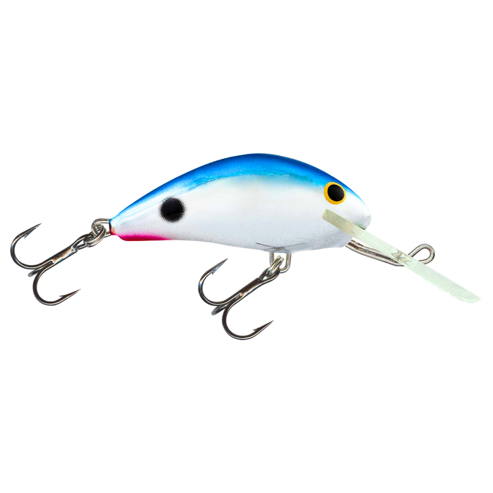 Salmo Hornet 4cm 3g Kelluva vaappu Red Tail Shiner sivulta, pää oikealla
