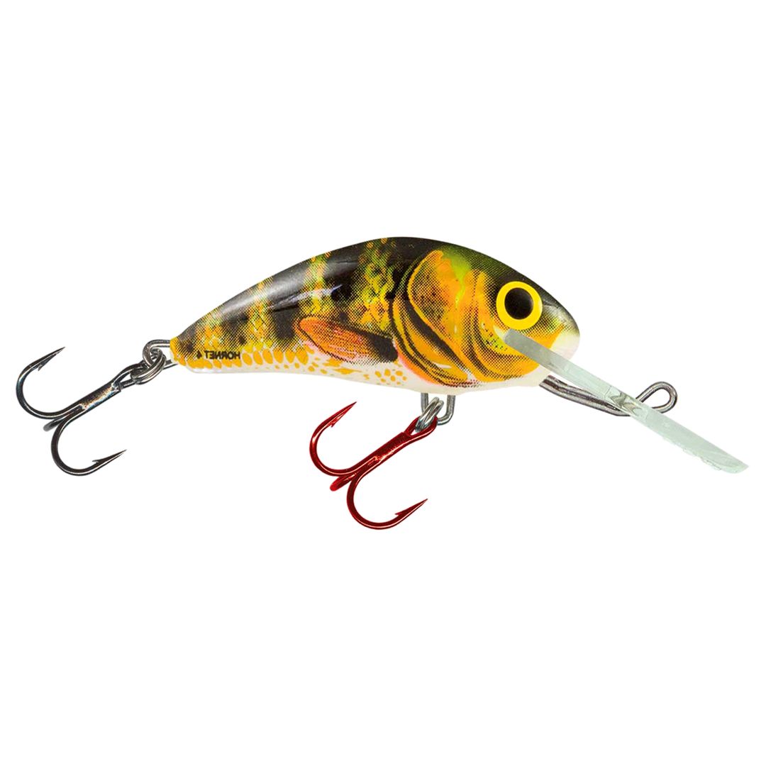 Salmo Hornet 4cm 3g Kelluva vaappu (RIT) Real Identity Perch sivulta, pää oikealla