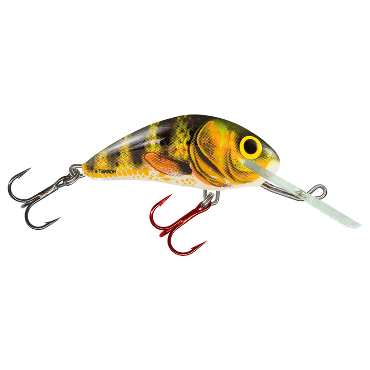 Salmo Hornet 4cm 3g Kelluva vaappu (RIT) Real Identity Perch sivulta, pää oikealla