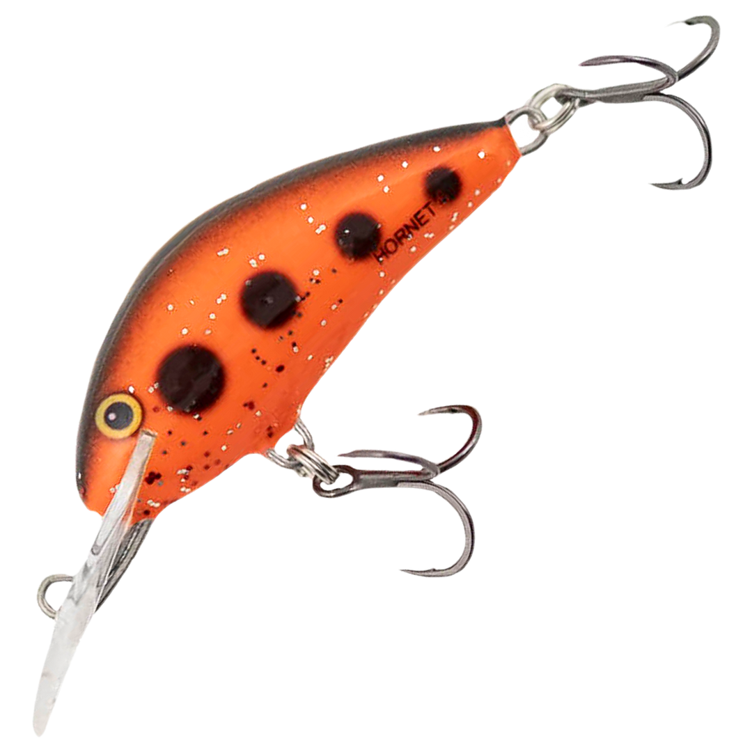 Salmo Hornet 4cm 3g Kelluva vaappu, väri SRB: oranssi runko ja mustat täplät