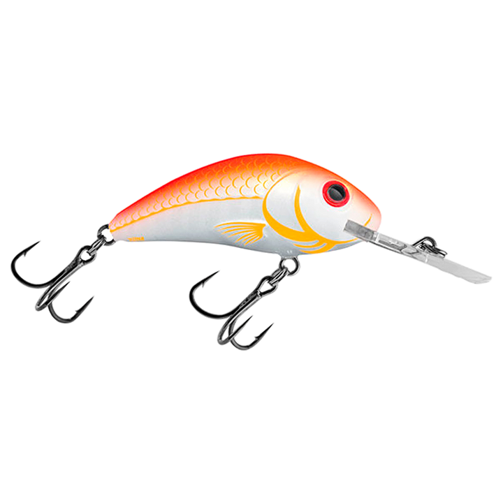 Salmo Hornet 4cm 3g Kelluva vaappu (UVO) Ultra Violet Orange sivulta, pää oikealla