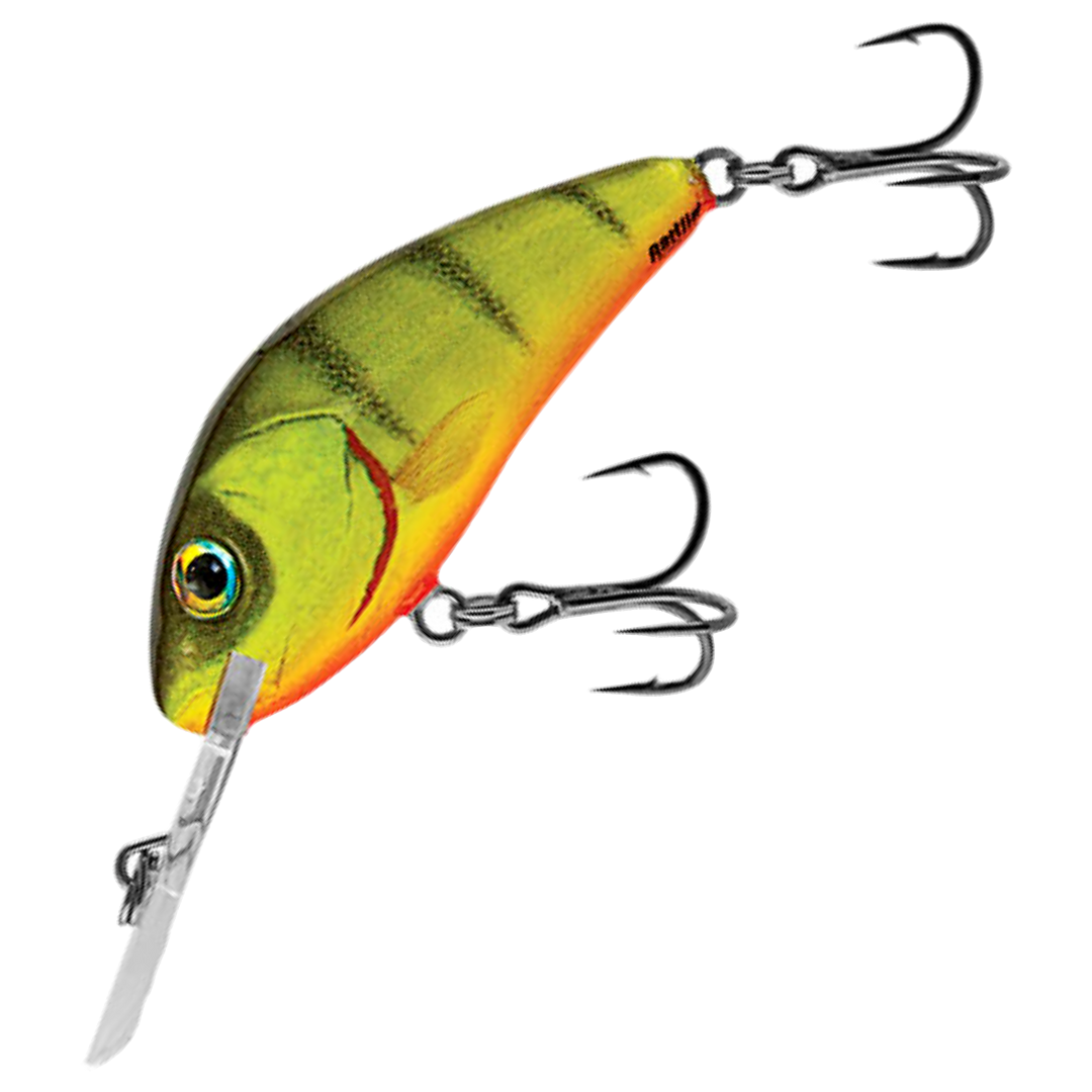 Salmo Hornet 5cm 7g Kelluva Vaappu, väri Hot Perch: vihreä selkä, tummat raidat ja oranssi vatsa