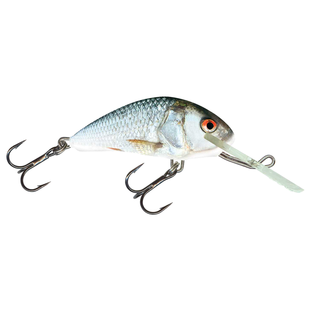 Salmo Hornet 5cm 7g Kelluva Vaappu Real Dace sivulta, pää oikealla