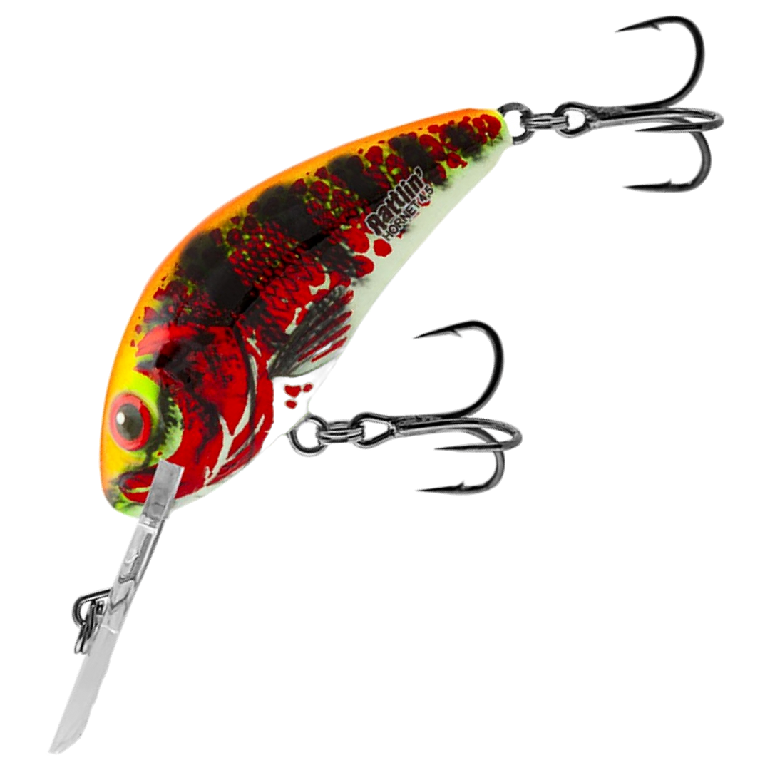 Salmo Rattlin' Hornet Kelluva Vaappu 4.5cm 6g, väri HRP: punainen ahvenkuvio ja kultainen kylki