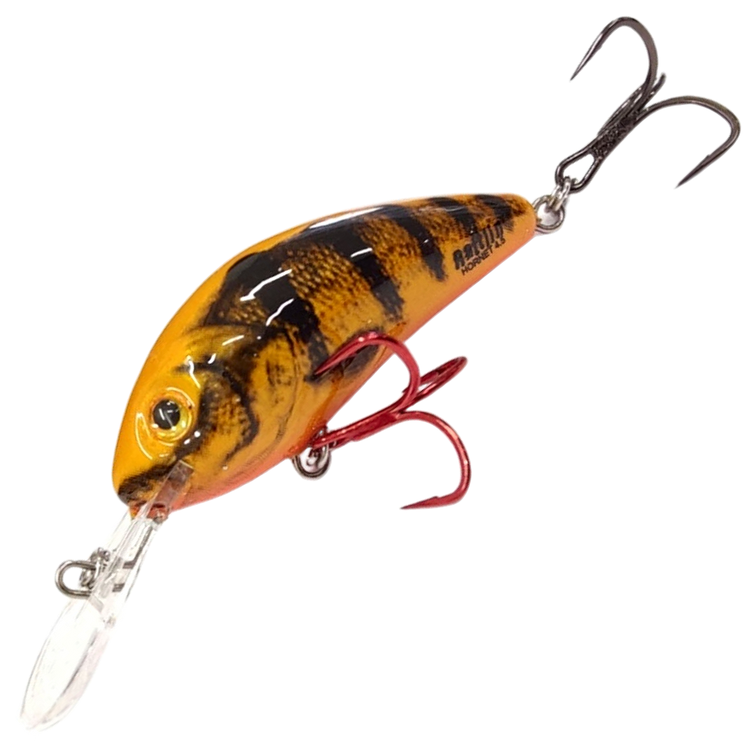 Salmo Rattlin' Hornet Kelluva Vaappu 4.5cm 6g, väri PBE: oranssinruskea ahvenkuvio ja punainen koukku