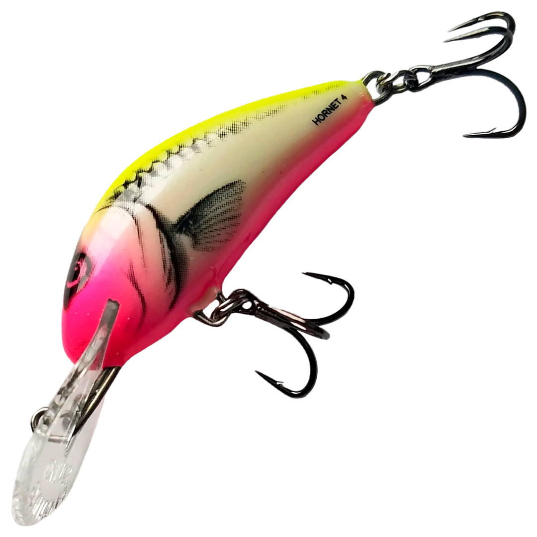 Salmo Rattlin' Hornet Kelluva Vaappu 4.5cm 6g, väri Pink Lemonade: pinkki pää, keltainen selkä ja hopeinen kylki