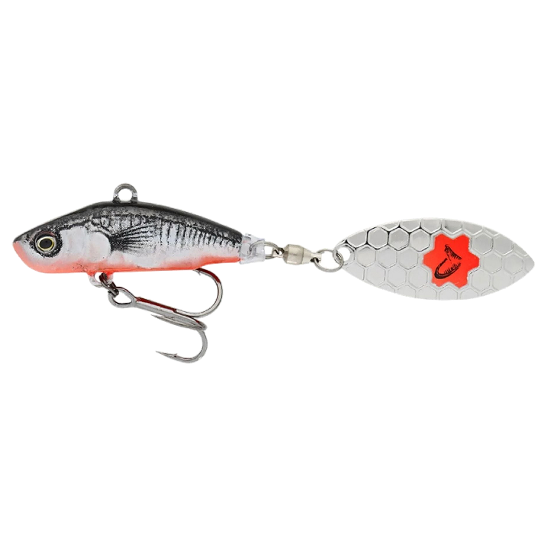 Savage Gear 3D Sticklebait Spintail 6.5cm 9g Black Red sivulta, pää vasemmalla