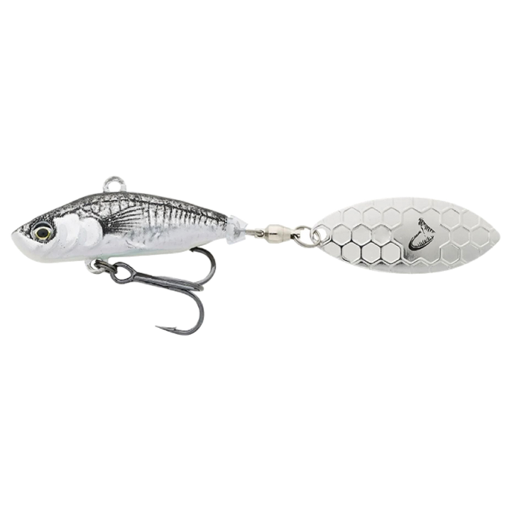Savage Gear 3D Sticklebait Spintail 6.5cm 9g Black Silver sivulta, pää vasemmalla
