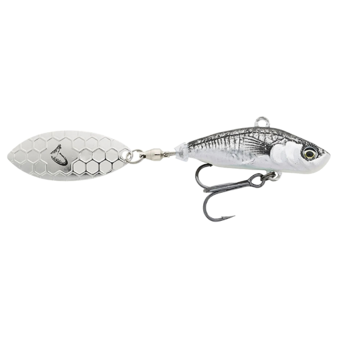 Savage Gear 3D Sticklebait Spintail 6.5cm 9g Black Silver sivulta, pää oikealla