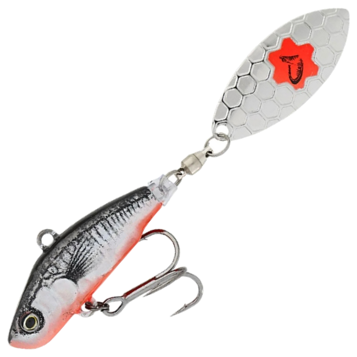 Savage Gear 3D Sticklebait Spintail 7.3cm 13g, väri Black Red: musta selkä, hopeinen kylki, punainen vatsa ja hopeinen lippa