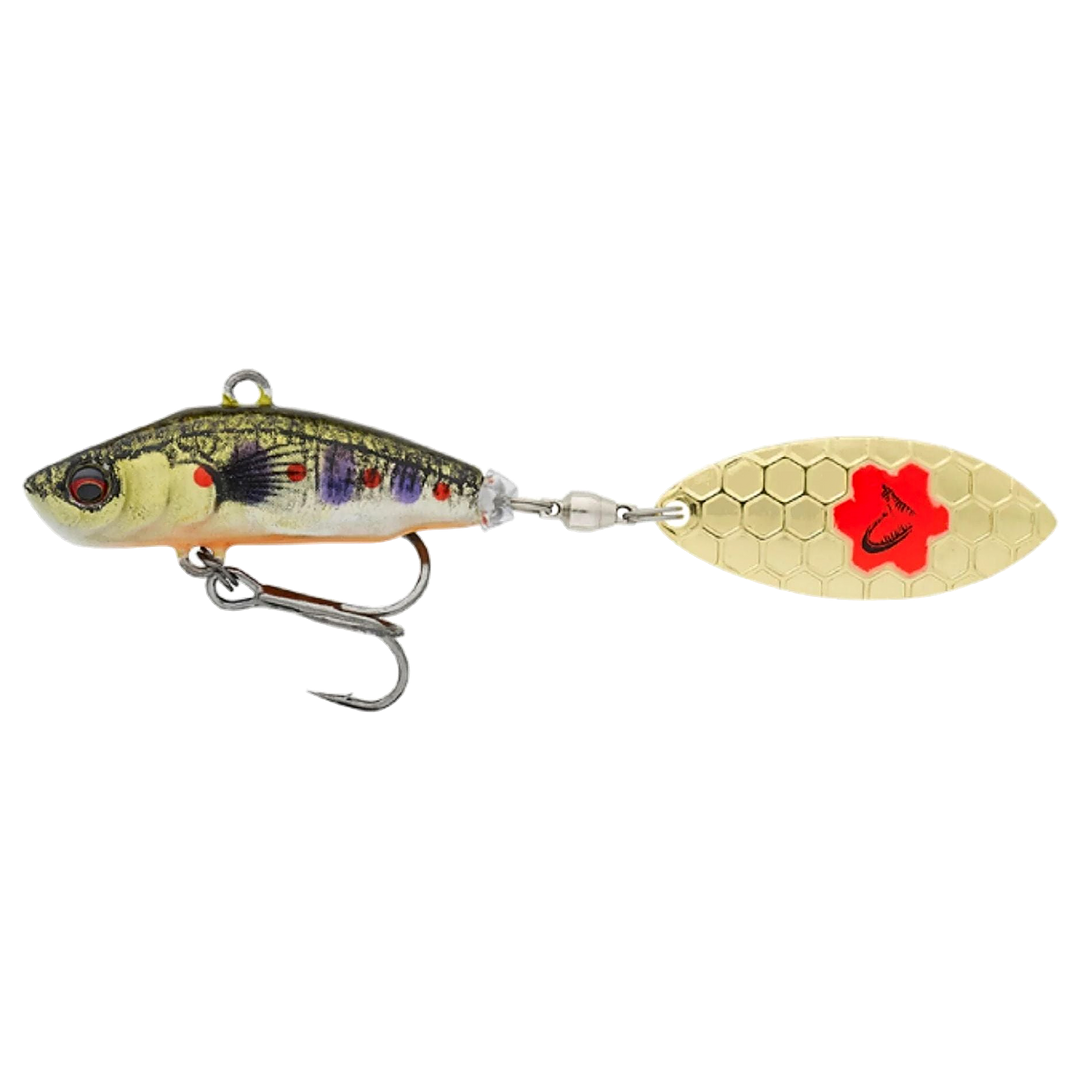 Savage Gear 3D Sticklebait Spintail 8cm 18g Brown Trout Smolt sivulta, pää vasemmalla