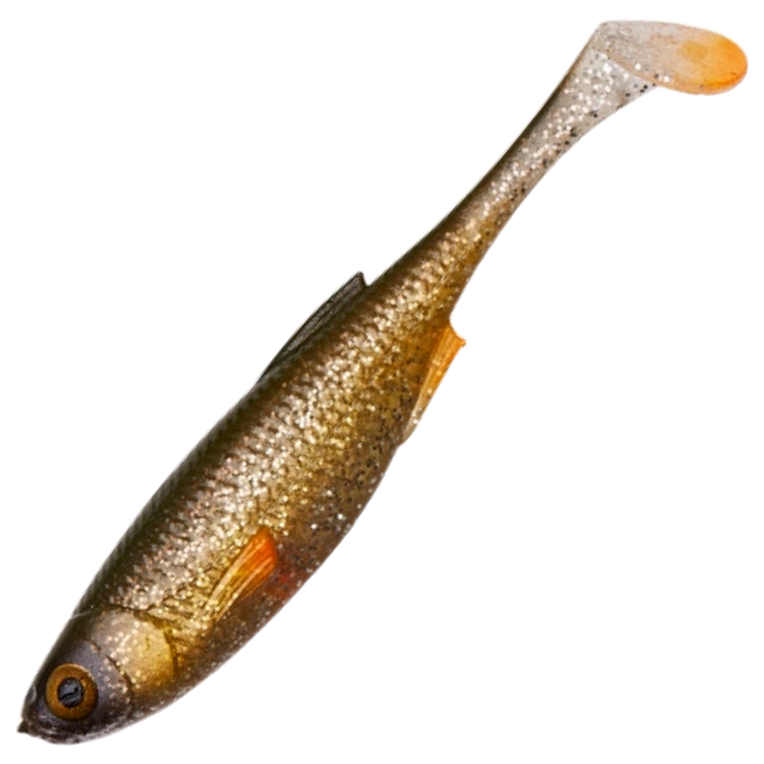 Savage Gear Craft Shad Jigi 7.2cm 2.6g, väri Green Silver: ruskea selkä, kultainen kylki ja oranssi pyrstö