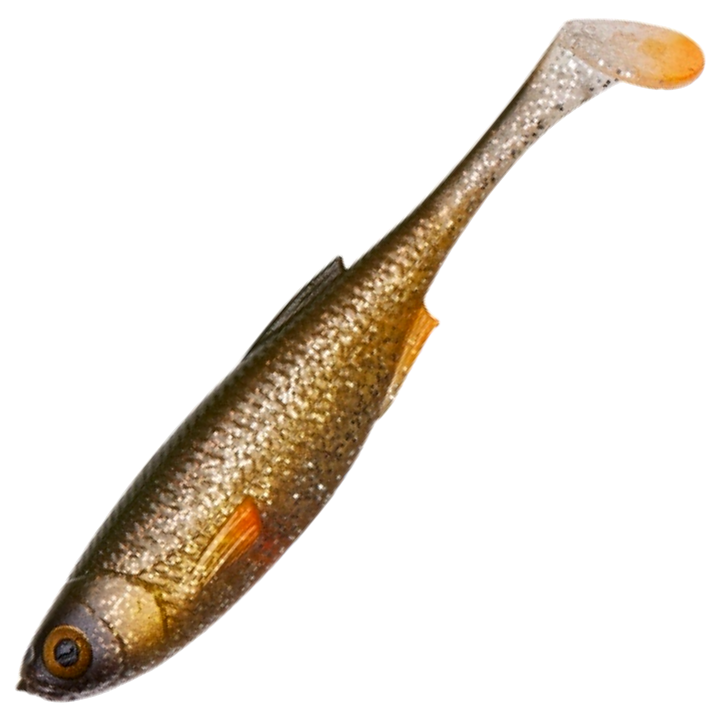 Savage Gear Craft Shad Jigi 7.2cm 2.6g, väri Green Silver: ruskea selkä, kultainen kylki ja oranssi pyrstö